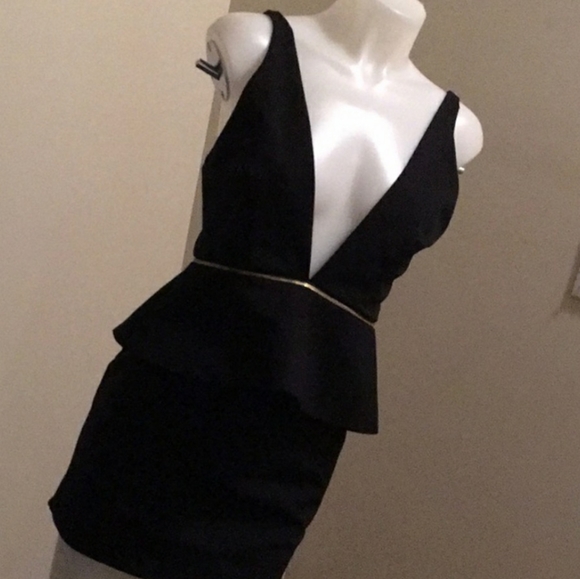 Bec & Bridge peplum mini LBD w/zipper accent - Picture 3 of 4